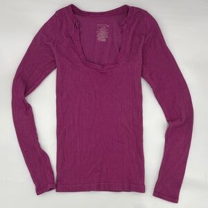 Intimately FP Waffle Knit Long Sleeve Top